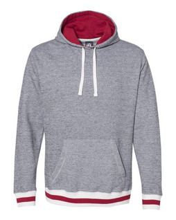 J. America 8701 - Unisex Peppered Fleece Lapover Hooded Sweatshirt
