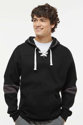 J. America 8832 - Sudadera con capucha Sport Lace Colorblocked Fleece para hombre