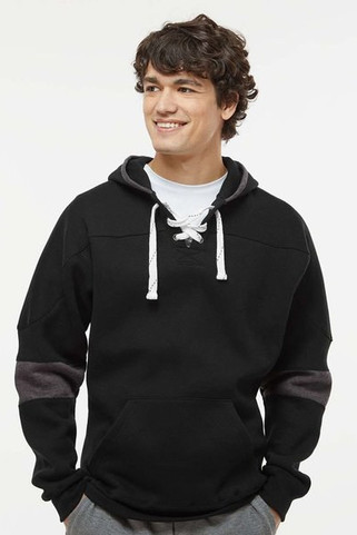 J. America 8832 - Sudadera con capucha Sport Lace Colorblocked Fleece para hombre