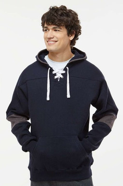 J. America 8832 - Sudadera con capucha Sport Lace Colorblocked Fleece para hombre