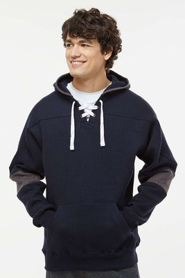 J. America 8832 - Sudadera con capucha Sport Lace Colorblocked Fleece para hombre