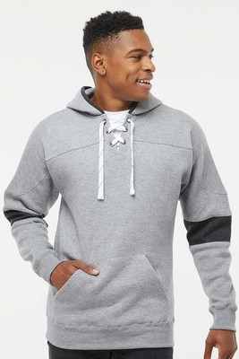 J. America 8832 - Sudadera con capucha Sport Lace Colorblocked Fleece para hombre