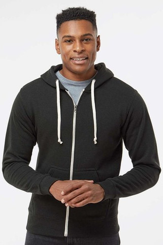 J. America 8872 - Sudadera con capucha y cremallera completa Triblend para hombre