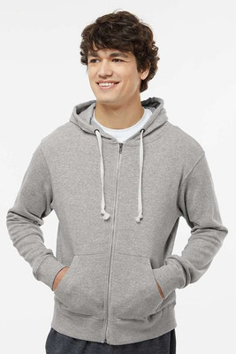 J. America 8872 - Sudadera con capucha y cremallera completa Triblend para hombre