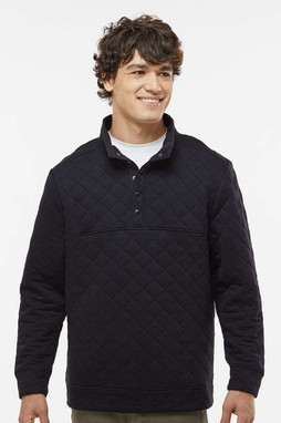 J. America 8890 - Mens Quilted Half-Snap Pullover