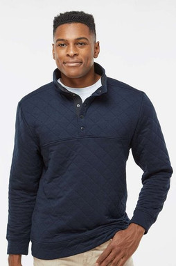 J. America 8890 - Mens Quilted Half-Snap Pullover