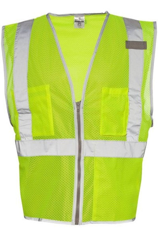 Kishigo 1507 - Chaleco unisex Premium Brilliant Series® de malla con cremallera y tres bolsillos