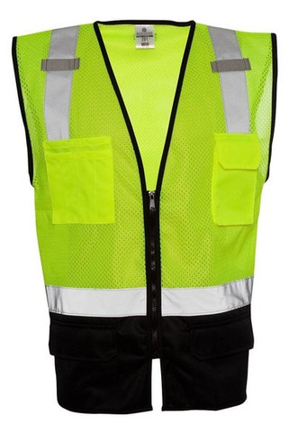 Kishigo 1509 - Chaleco Unisex Black Bottom Mesh Clase 2