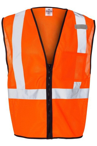Kishigo 1519-1520 - Unisex Single Pocket Zipper Mesh Class 2 Vest