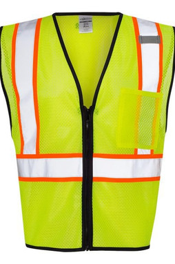 Kishigo 1527-1528 - Unisex Economy Contrasting Vest with Zippered Front