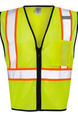 Kishigo 1527-1528 - Chaleco unisex económico de contraste con cremallera frontal