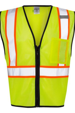 Kishigo 1527-1528 - Chaleco unisex económico de contraste con cremallera frontal