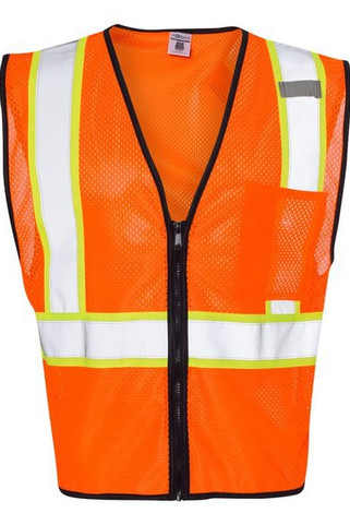 Kishigo 1527-1528 - Unisex Economy Contrasting Vest with Zippered Front