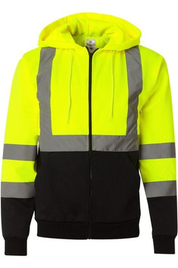 Kishigo JS102-103 - Unisex Hi-Vis Full-Zip Hooded Sweatshirt