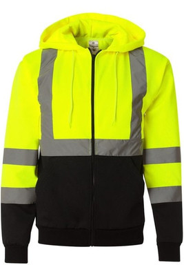 Kishigo JS102-103 - Unisex Hi-Vis Full-Zip Hooded Sweatshirt