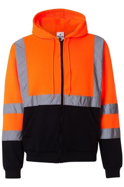Kishigo JS102-103 - Unisex Hi-Vis Full-Zip Hooded Sweatshirt