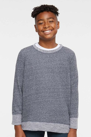 LAT 2279 - Youth Harborside Mélange French Terry Crewneck Sweatshirt
