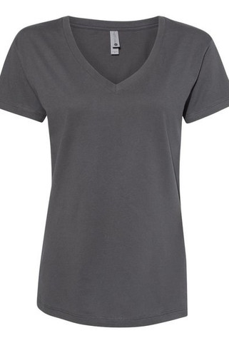 Next Level 3940 - Camiseta de cuello en V de algodón para mujer