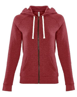 Next Level 9603 - Sudadera con capucha y cremallera completa Malibu Raglan, mujer