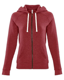 Next Level 9603 - Sudadera con capucha y cremallera completa Malibu Raglan, mujer