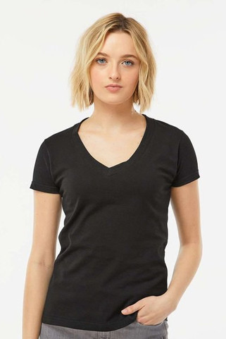 Tultex 214 - Womens Fine Jersey V-Neck T-Shirt