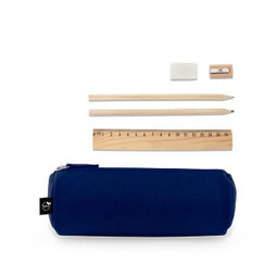 Multi-purpose case in recycled felt (100% rPET) with ruler, pencils, rubber and sharpener - Egotier 11196