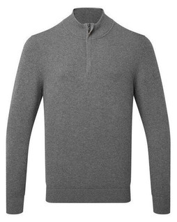 ASQUITH AND FOX AQ048 - Mens Premium Cotton Blend Quarter Zip Sweater
