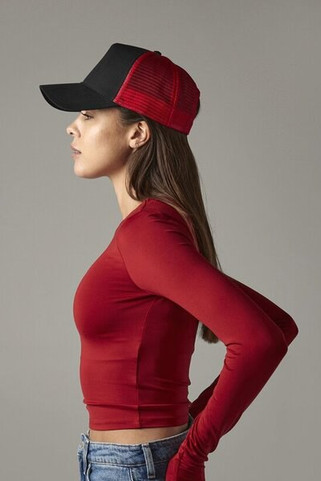 Beechfield B640 - Retro Snapback Kasket med Mesh Paneler