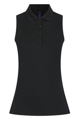 Henbury H477 - LADIES SLEEVELESS POLO SHIRT