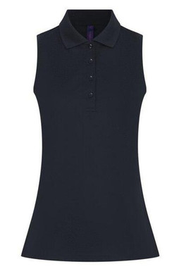 Henbury H477 - LADIES SLEEVELESS POLO SHIRT