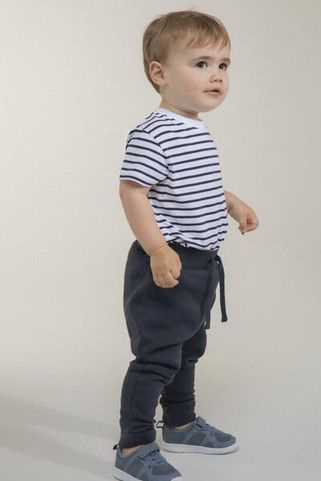 Larkwood LW027 - Tricou cu dungi pentru copii, cu guler rotund