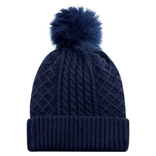 AJM 1E140L - Toque en Acrylique / Polyester Satin (Faux Fur Pom Pom 12cm, Womens)