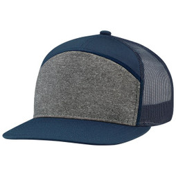 AJM 4G415M - Polycotton / Polyester Heather / Polyester Mesh 7 Panel Constructed Camper Style (Mesh Back)