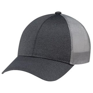 AJM 4H647M - Polyester Heather / Soft Polyester Mesh 6 Panel Constructed Full-Fit (Mesh Back)