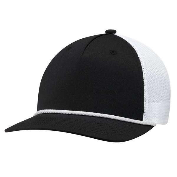 AJM 5160M - Polycoton / Polyester Mesh 5 Panel Constructed Pro-Round-Five (Mesh Back)