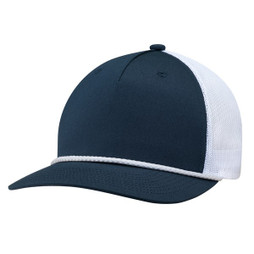 AJM 5160M - Polycotton / Polyester Mesh 5 Panel Constructed Pro-Round-Five (Mesh Back)