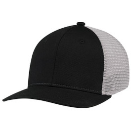 AJM 7M110M - Deluxe Chino Twill / Flexible Polyester Mesh, 6 Panel Constructed Pro-Round (Mesh Back, Deluxe Fit)