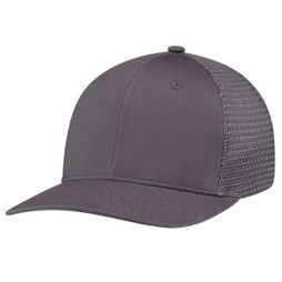 AJM 7M110M - Deluxe Chino Twill / Flexible Polyester Mesh, 6 Panel Constructed Pro-Round (Mesh Back, Deluxe Fit)