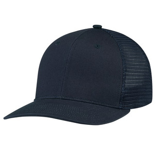 AJM 7M110M - Deluxe Chino Twill / Flexible Polyester Mesh, 6 Panel Constructed Pro-Round (Mesh Back, Deluxe Fit)