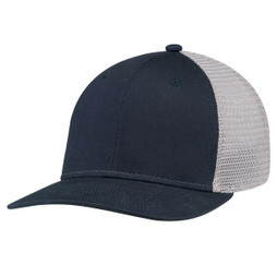 AJM 7M110M - Deluxe Chino Twill / Flexible Polyester Mesh, 6 Panel Constructed Pro-Round (Mesh Back, Deluxe Fit)