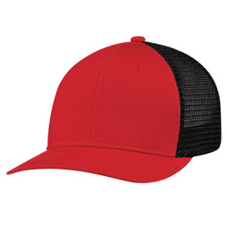 AJM 7M110M - Deluxe Chino Twill / Flexible Polyester Mesh, 6 Panel Constructed Pro-Round (Mesh Back, Deluxe Fit)