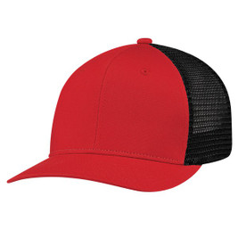 AJM 7M110M - Deluxe Chino Twill / Flexible Polyester Mesh, 6 Panel Constructed Pro-Round (Mesh Back, Deluxe Fit)