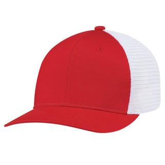 AJM 7M110M - Deluxe Chino Twill / Flexible Polyester Mesh, 6 Panel Constructed Pro-Round (Mesh Back, Deluxe Fit)