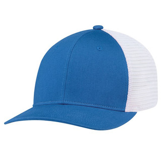 AJM 7M110M - Deluxe Chino Twill / Flexible Polyester Mesh, 6 Panel Constructed Pro-Round (Mesh Back, Deluxe Fit)