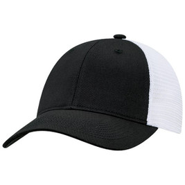 AJM 7M670M - Deluxe Chino Twill / Flexible Polyester Mesh 6 Panel Constructed Full-Fit (Mesh Back, Deluxe Fit)