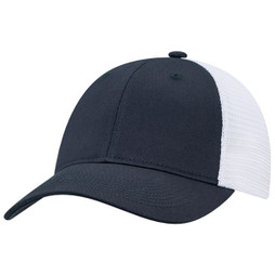 AJM 7M670M - Deluxe Chino Twill / Flexible Polyester Mesh 6 Panel Constructed Full-Fit (Mesh Back, Deluxe Fit)