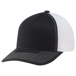 AJM 8E909M - Deluxe Chino Twill / Polyester Mesh 6 Panel Constructed Pro-Round (Mesh Back)