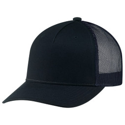AJM 8E909M - Deluxe Chino Twill / Polyester Mesh 6 Panel Constructed Pro-Round (Mesh Back)