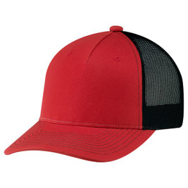 AJM 8E909M - Deluxe Chino Twill / Polyester Mesh 6 Panel Constructed Pro-Round (Mesh Back)