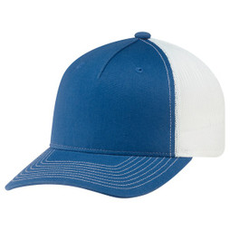 AJM 8E909M - Deluxe Chino Twill / Polyester Mesh 6 Panel Constructed Pro-Round (Mesh Back)
